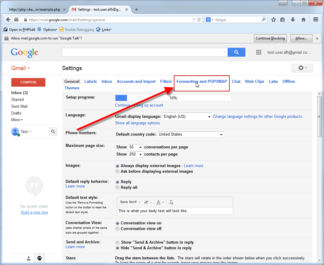 forward email settings for gmail